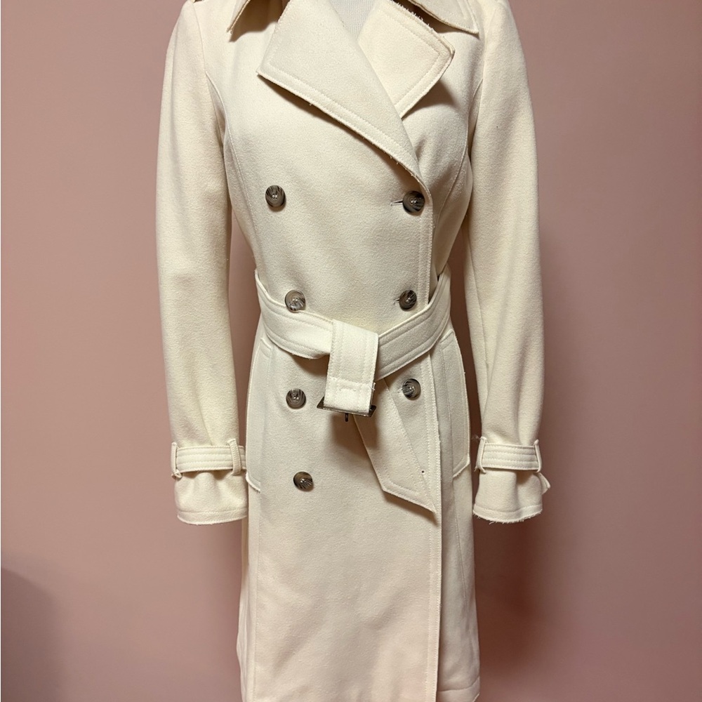 United Colors Of Benetton Cream Double-Breasted Coat